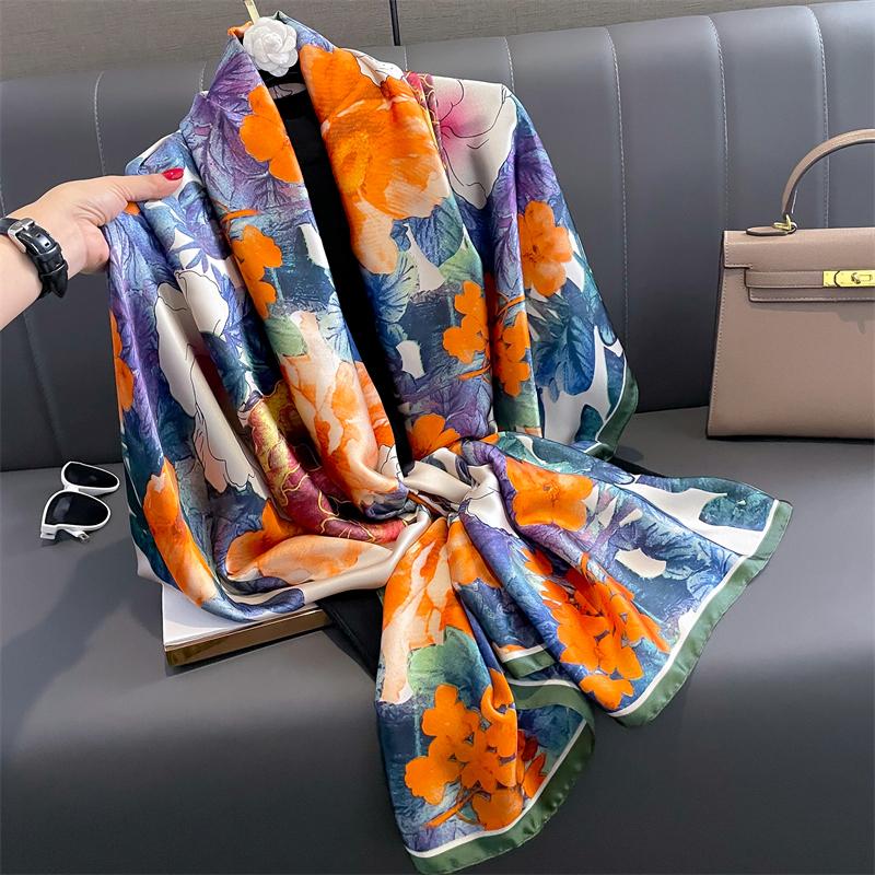 Модный принт, большой платок, шарф для женщин, роскошный дизайн, пашмина, накидка, хиджаб, фуляр, женский пляжный палантин, бандана, повязка на голову, эшарп