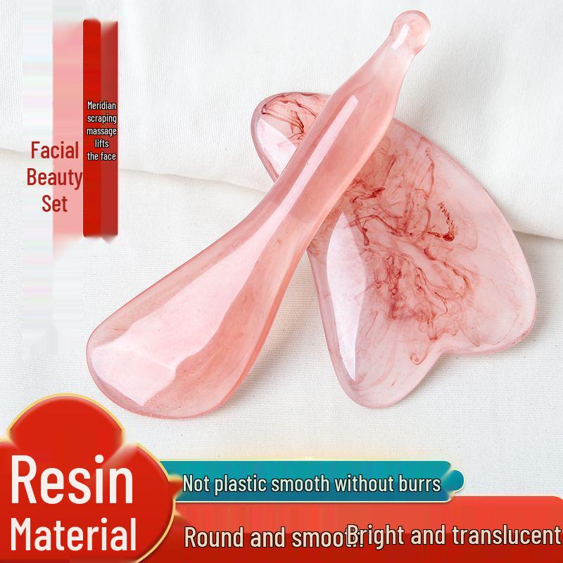 Треугольная доска гуа ша из смолы в форме сердца - Меридианная палочка для скребка для лица для красоты и массажа подбородка.