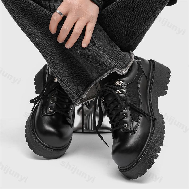 Мода 2025 Весна Новые Повседневные Мужские Туфли Увеличивающие Рост Ретро Стиль Деловая Обувь Нишевые Низкие Кроссовки Модные Лаконичные На Толстой Подошве