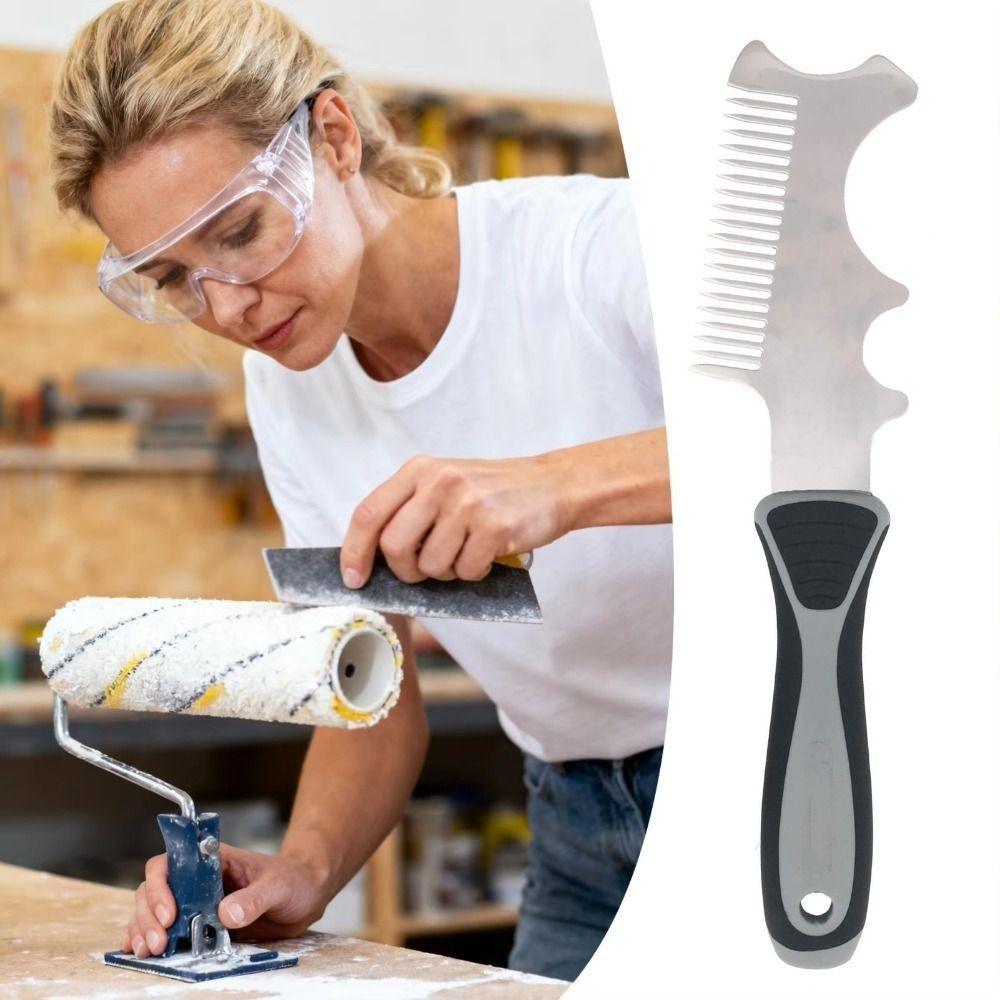 4 in 1 Paint Brush Comb Thickened Stainless Steel Tool  Rollers Cleaning