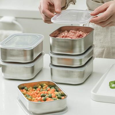 Контейнер для закусок из нержавеющей стали с крышками, прямоугольный герметичный контейнер для хранения продуктов, контейнер для консервации еды Bento, принадлежности для пикника