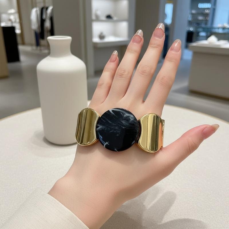 Resin Splicing Bracelet for Women 1Pcs Multi-style Round Elastic Rope Jewelry for Summer Beach Days