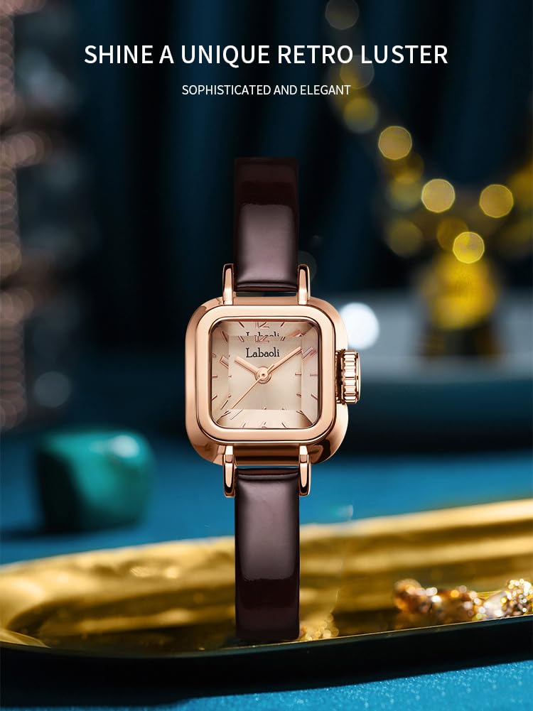 Часы с квадратной ручкой из кожи в подарок для старшеклассников, коричневые часы для женщин, женские часы, стильные, водонепроницаемые, ремешок, простые, брендовые, милые, повседневные,