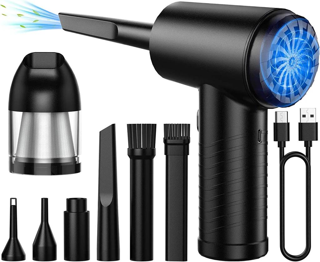 Портативный беспроводной пылеуловитель двойного назначения для чистки дома, автомобиля и электроники (Клавиатура, Корпус компьютера)