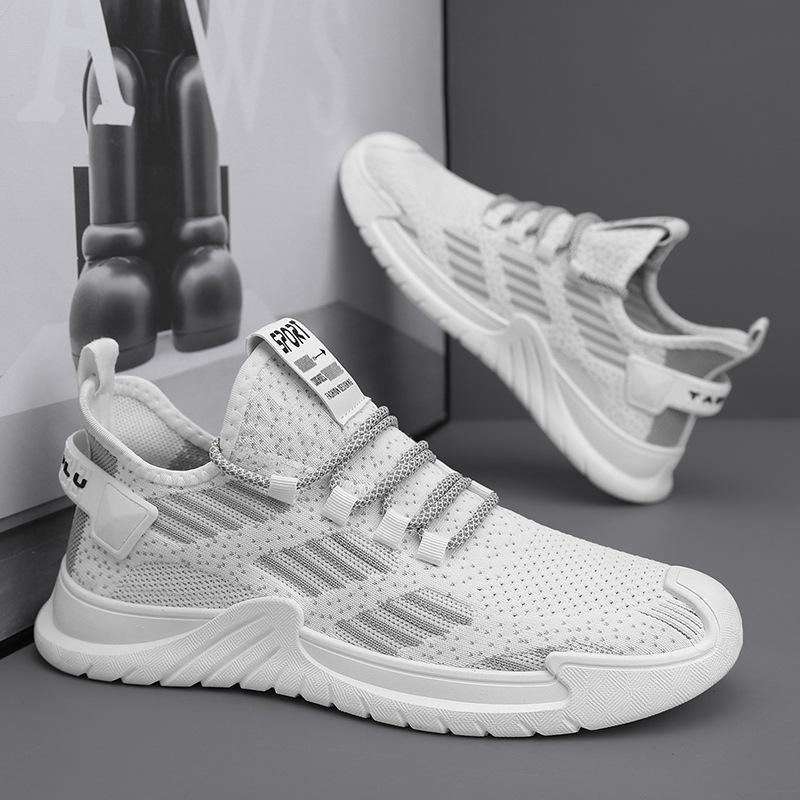 Мужская дышащая спортивная обувь для бега с летающей тканью, модные повседневные сетчатые кроссовки, уличные легкие кроссовки