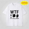 American Cartoon Wtf Text Meme Printed Tshirt Thanksgiving Turkey Family Fun Pure Cotton Casual Short Sleeved Top