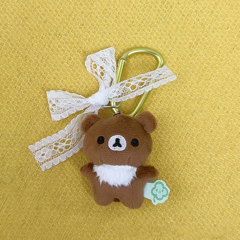 Мультяшные мини-игрушки из плюша Rilakkuma с клевером, подвески для рюкзака, аниме-аксессуары, брелоки, мягкие набивные куклы, украшения, подарки для друзей