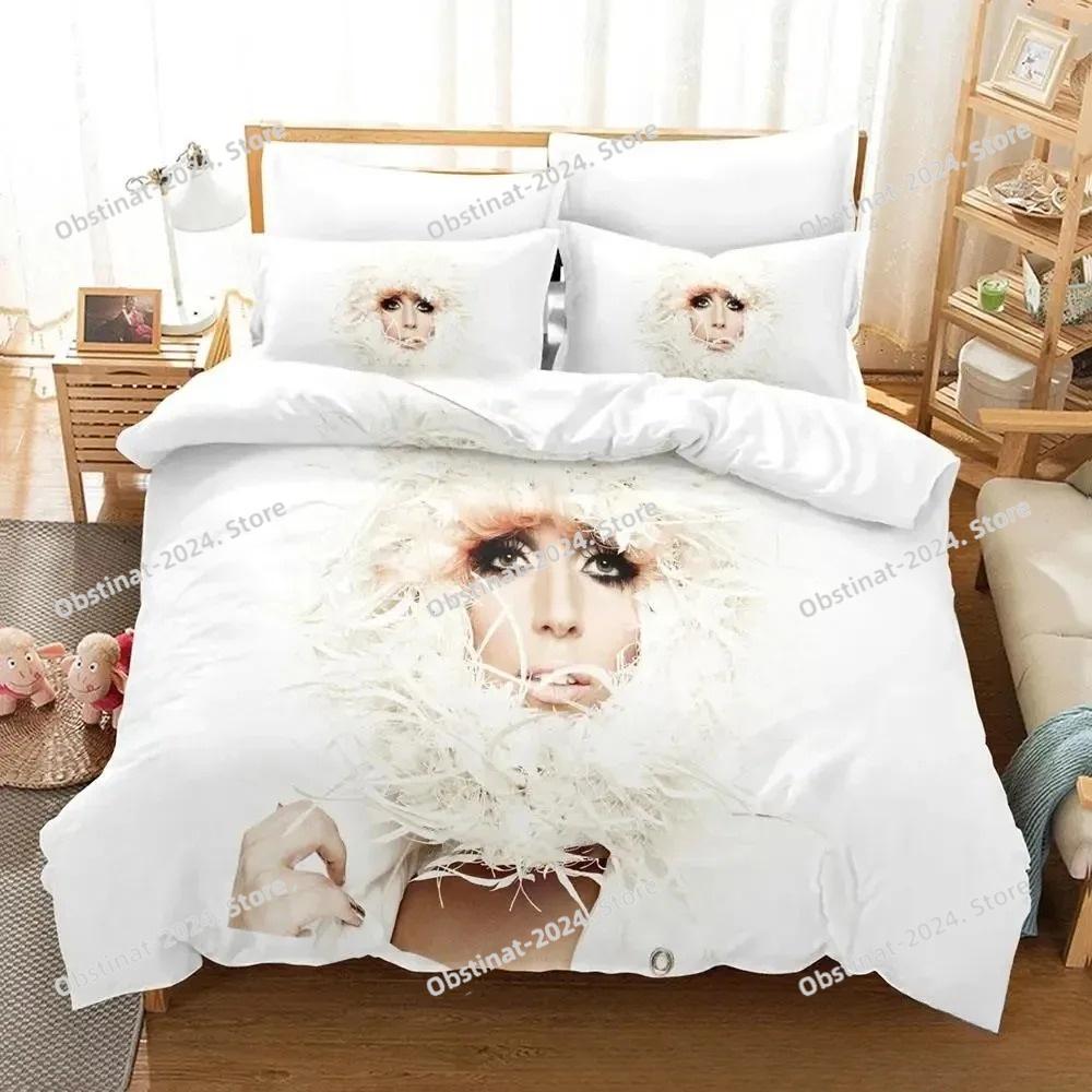 3D Print Lady Gaga Bedding Set Printed Duvet Cover Pillowcase Single Double Style Queen King Size Sets Home Textileextile