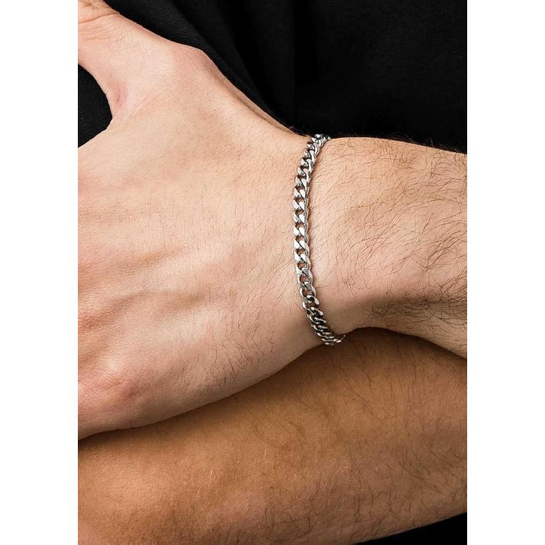 S925 Sterling Silver 6mm Cuban Link Chain Bracelets for Men,2.5mm Rope Chain Mens Bracelet Set for Men's&woman,Trendy hip-hop stacking Chain Gift