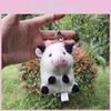 Charming Animal Plush Keychain With Adorable Cow And Panda Design Perfect Gift