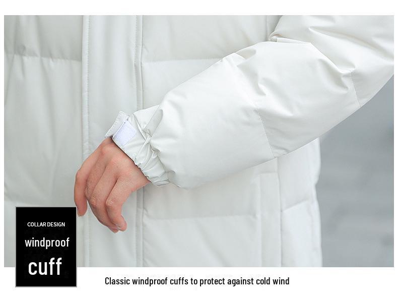 Мужская куртка-пуховик средней длины с капюшоном - зима 2024 г., выше колена, плотная, повседневная, теплая, дизайн для молодежи