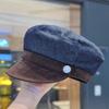 Новая джинсовая расцветка с металлической этикеткой, плоский верх, кепка-газетчик, женский британский берет