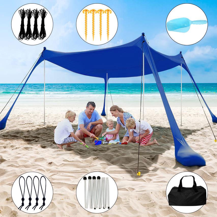 Приморский Портативный Кемпинговый Навес Тент Солнцезащитный для Отдыха на Открытом Воздухе, Пляжа и Рыбалки