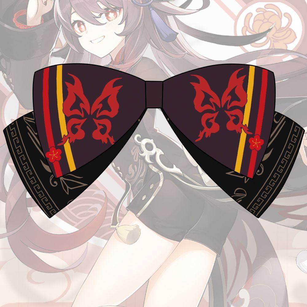 Аниме Genshin Impact Хутао Бант Заколка для волос Аксессуары для волос для девочек Реалистичный и нежный дизайн