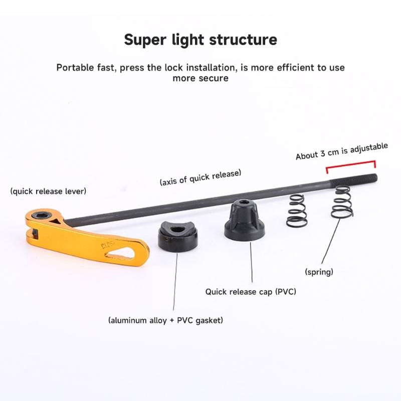 2 Pcs High-Strength Bicycles Wheel Axles Set Bike Quick Release Axles Skewers Lever Mountain Road Bike Wheel Hub Skewers