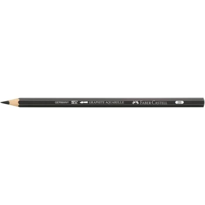 Crayon - FABER-CASTELL - GRAPHITE AQUARELLE - 2B - Lot de 6 - Mine 3,3 mm