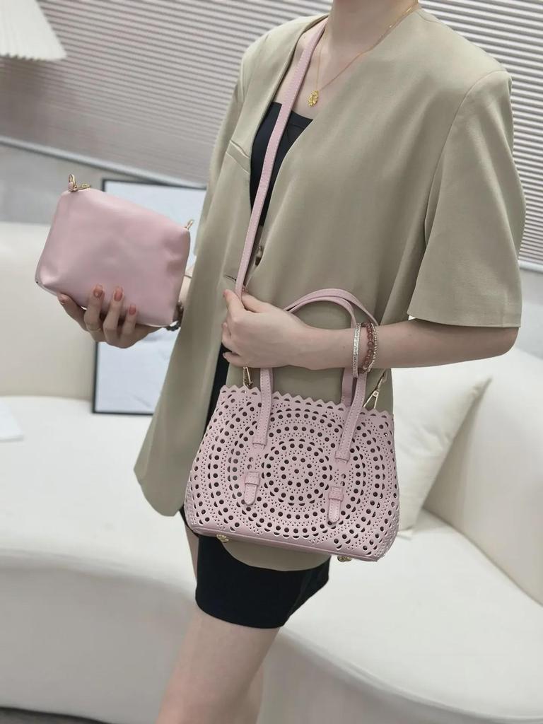 Набор сумок из кожи с резным узором Cross-Border: Сумка-тоут, косметичка и кошелек для монет