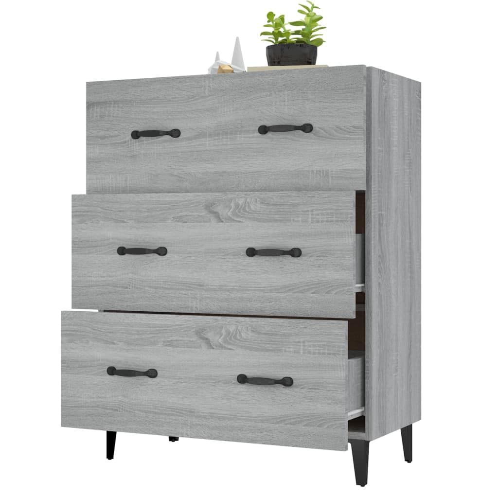 Vidaxl Szafka, Szary Dąb Sonoma, 69,5X34X90Cm, Materiał Drewnopochodny