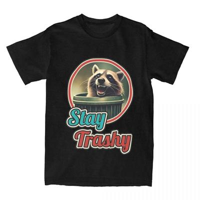 Летняя футболка 'Stay Trashy Funny Happy Raccoon Lover' Мусорные Еноты Футболка Одежда Уличная Одежда Футболки