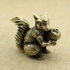1pc Exquisite Antique Squirrel Figurine - Solid Copper Statue with Brass Accents, Nuts Tea Pet Incense Holder, Desk Decoration,