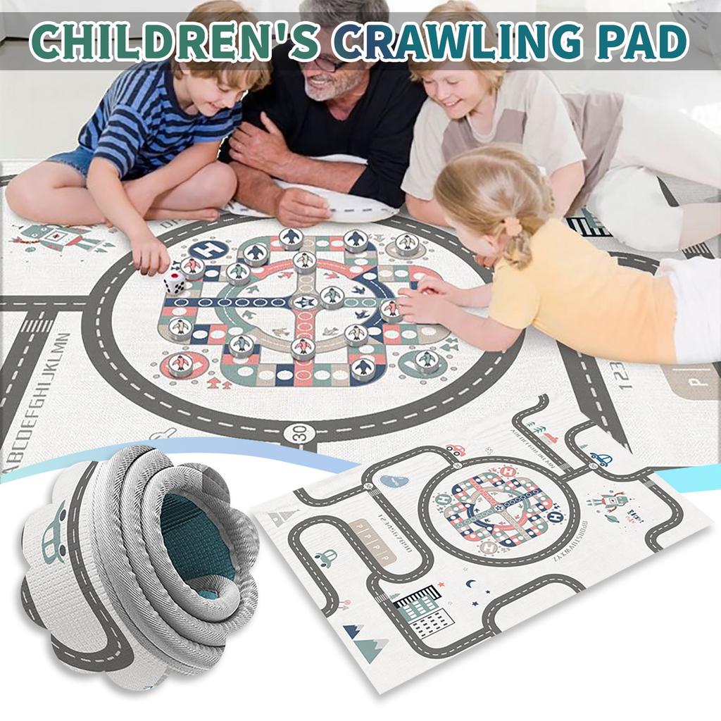 Kids Play Mat, Large Folding Playmat, Crawling Mat Reversible YogaMat