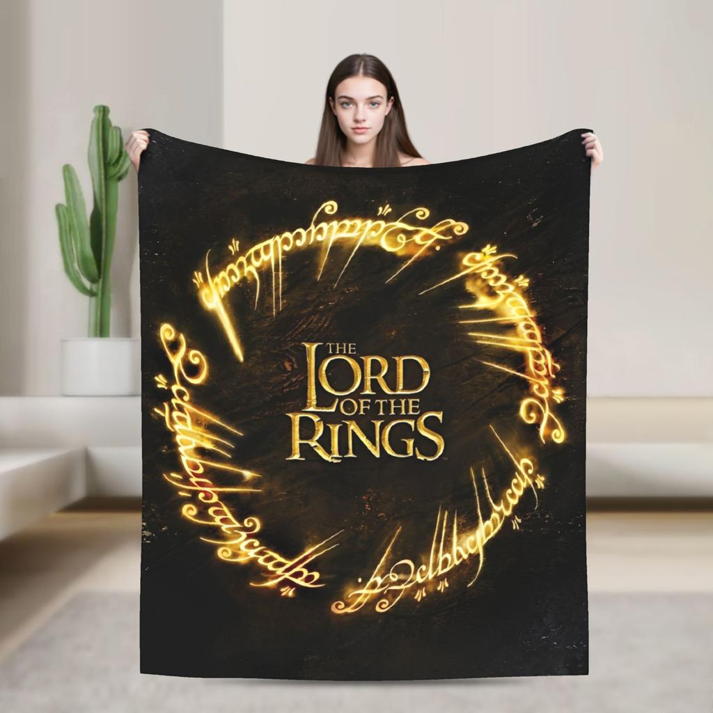 L-Lords Of The R-Rings Одеяло Дорожное Офисное Фланелевое Плед Для Спальни Мягкое Теплое Дизайнерское Качественное Покрывало