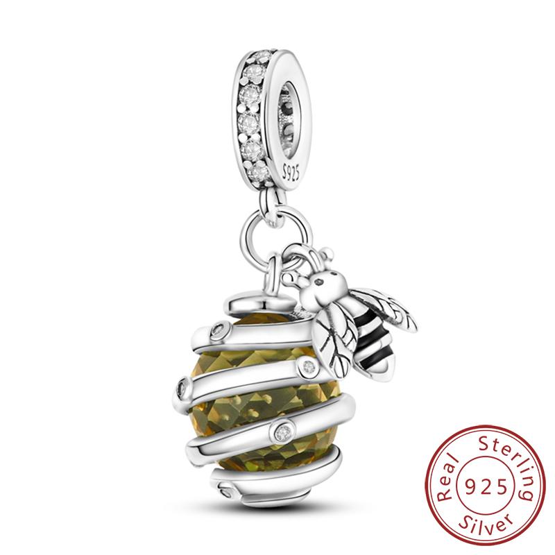 Оригинальные шармы-подвески из меди в виде светлячка, пчелы, бабочки, колибри для браслетов, женские украшения в подарок