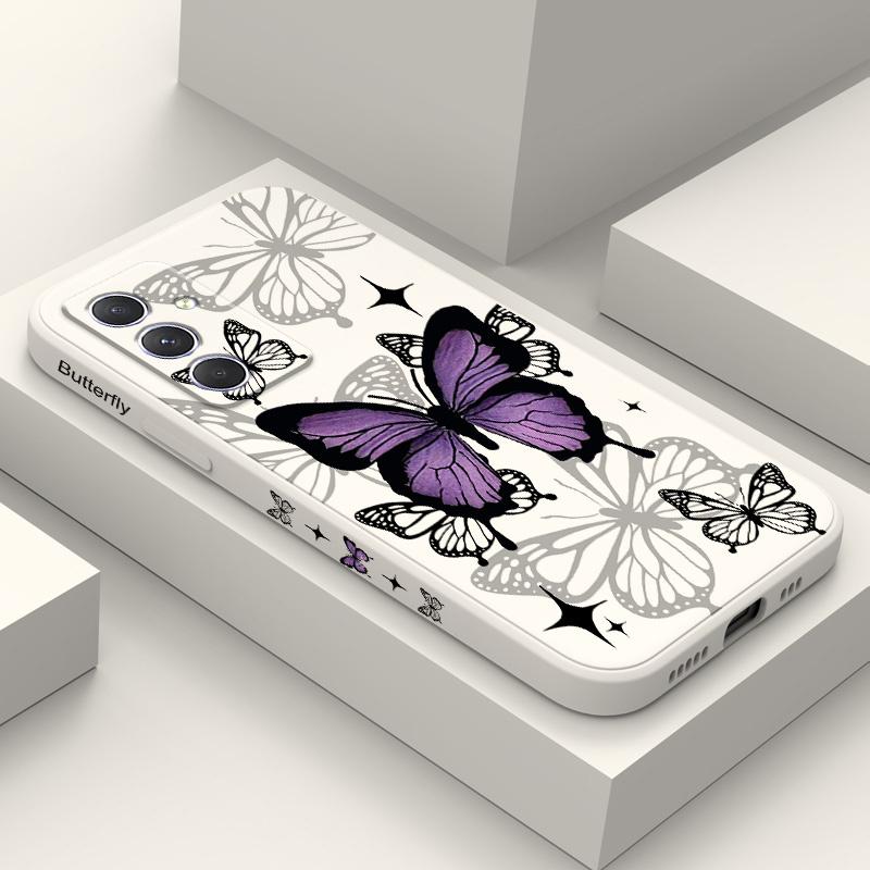 Flying Butterfly  Phone Case For Samsung Galaxy A37 A57 Liquid Silicone Cover