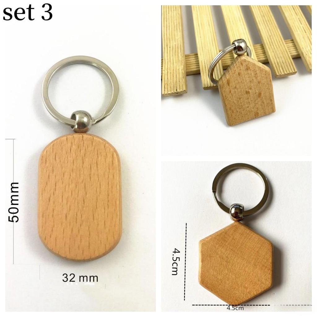 3 шт./компл. деревянный брелок для ключей из бука, подвеска-брелок