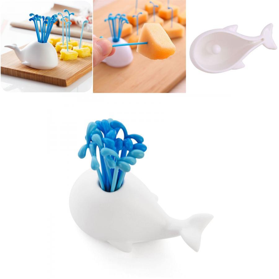 Charming Whale-themed Kitchen Utensil Set With 16 Colorful Fruit Vegetable Forks