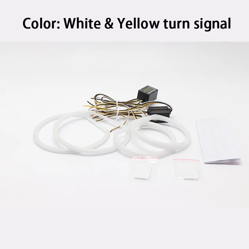 4x131mm SMD Cotton Light Switchback LED Angel Eye Halo Ring Kit For BMW 3 series E46 sedan facelift 2001-2005 Halogen Headlight