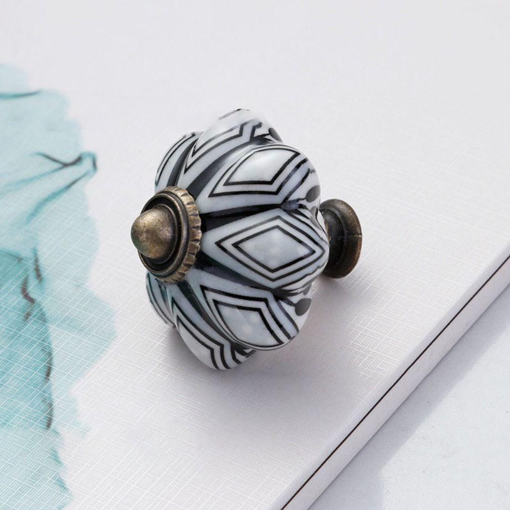 Керамика и сплавы Винтажная дверная ручка Разноцветная мебельная ручка-тыква для гардероба