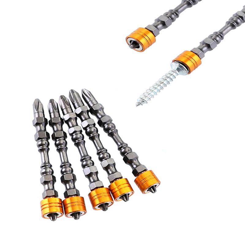 1 шт., 65/110 мм, магнитная электрическая отвертка Phillips, набор бит PH2, двойная головка, шестигранный хвостовик с магнитными кольцами для шурупов для гипсокартона