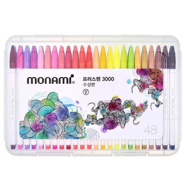 Monami 3000 PLUSPEN Color Pen, Set of 48, Assorted