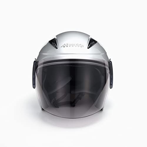 MARUSHIN Motorcycle Helmet Semi-Jet M-520XL Silver XL Size (61~62CM)