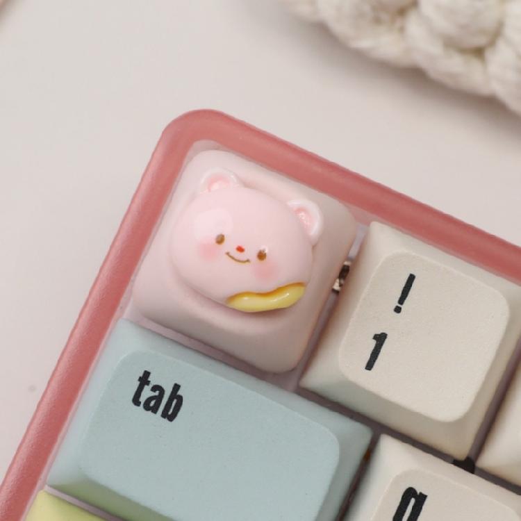 3D Мультяшные Медвежьи Смоляные Колпачки для Механических Клавиатур Мягкий Цвет Опционально Улучшает Набор Текста Дизайн