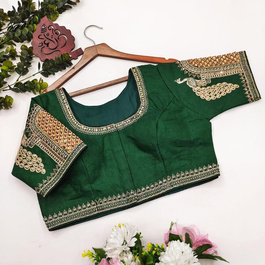 Тяжелая свадебная блузка для невесты| Блузка для ношения с сари (размер 46RU, размер блузки можно увеличить до 52RU)