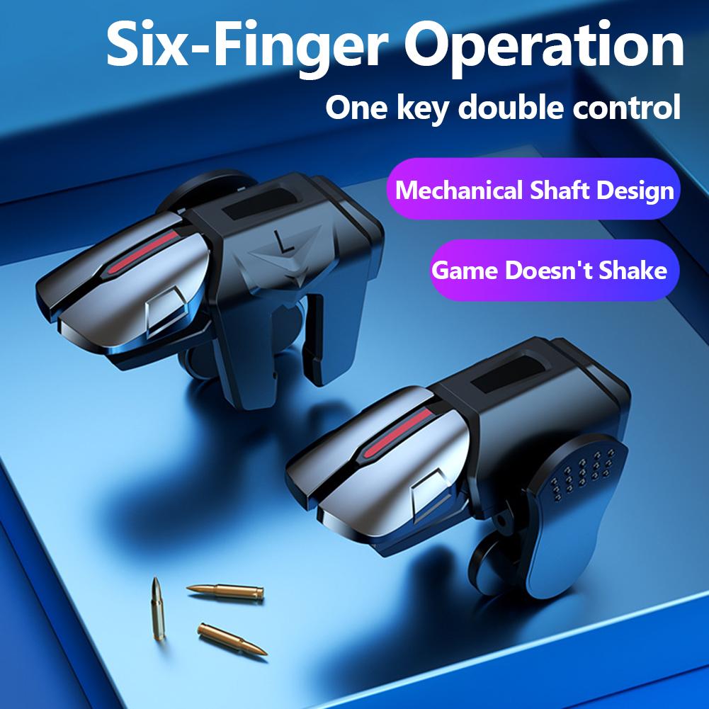 G21 Mobile Phone Game Trigger Gamepad Joystick 6-Finger Aim Shooting L1 R1 Key Button For Phone Android For PUBG Game Controller