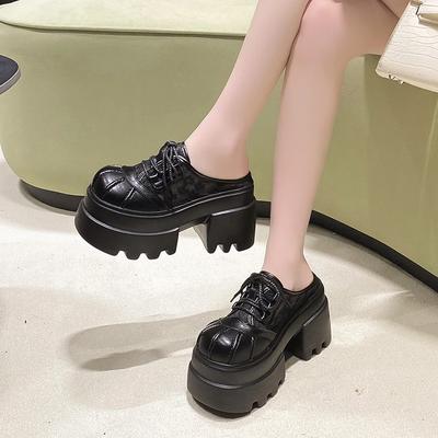 025 Новые женские сандалии на платформе без застежек на толстой подошве с сетчатым каблуком, дышащие летние тапочки для улицы, нарядное повседневное платье с бантом