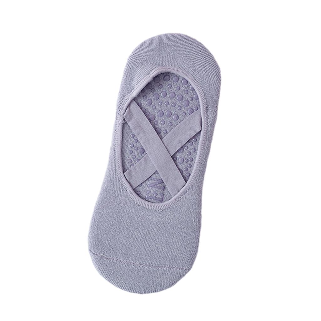 Non Slip Pilates Socks with Grips Women Solid Color Grip Socks for Yoga Ballet Barefoot Workout Anti Skid Athletic Socks