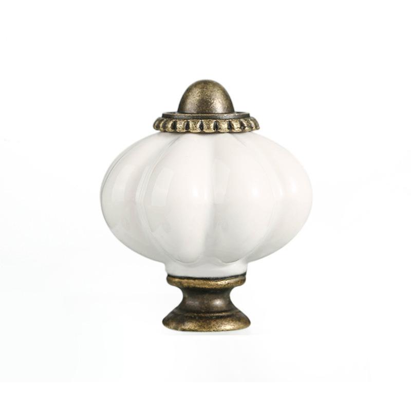 1 шт. Одно отверстие Пасторальная мебельная фурнитура Кабинет Керамические ручки Европейские дверные ручки Гардероб Цинковый сплав Ручка ящика Тыква