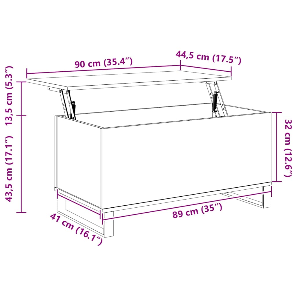 White Coffee Table 90 x 44.5 x 45 cm Engineered Wood