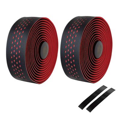 GORIX Руль для шоссейного велосипеда 2 цвета Черный x Красная обмотка, (GX-063BD), Противоскользящий, Амортизирующий,