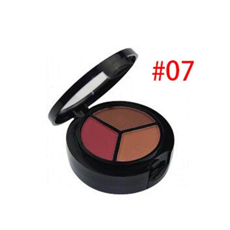 Tri-color Matte Shimmer Glitter Eye Shadow Palette Earth Color with Mirror with Brush Long-lasting Women Makeup Tools