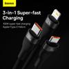 Baseus Flash Series  One-for-three Fast Charging Data Cable USB To M+L+C 100W