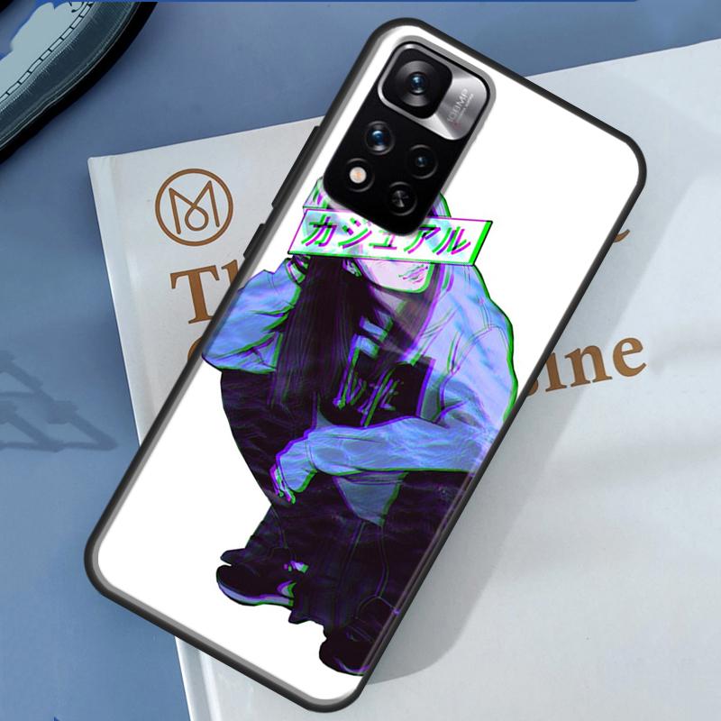 Грустный чехол в стиле японского аниме для Xiaomi Redmi Note 14 13 11 9 10 12 Pro 9S 10S 11S 12S Redmi 10C 12C 13C 14C
