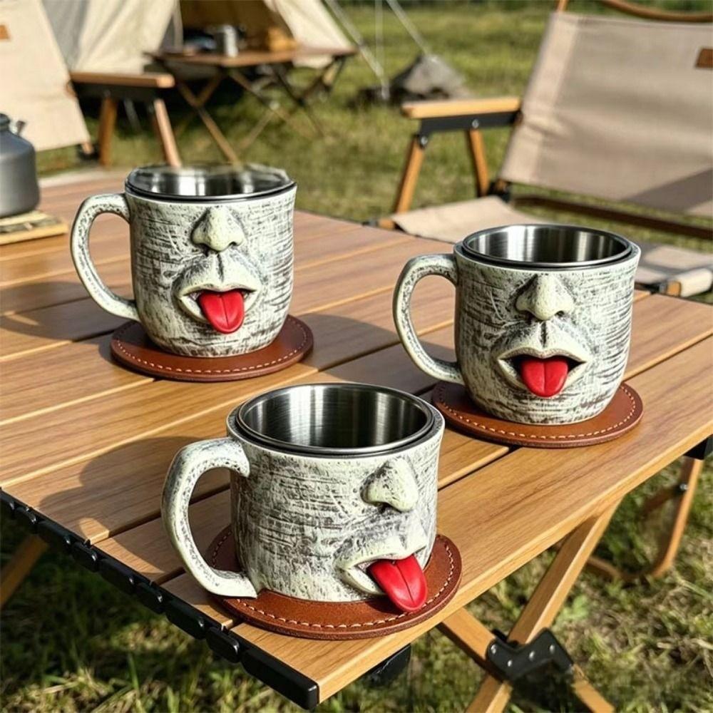 Anti Scalding Resin Handicrafts Mug Resin Shaking Tongue Coffee Cup Drinkware