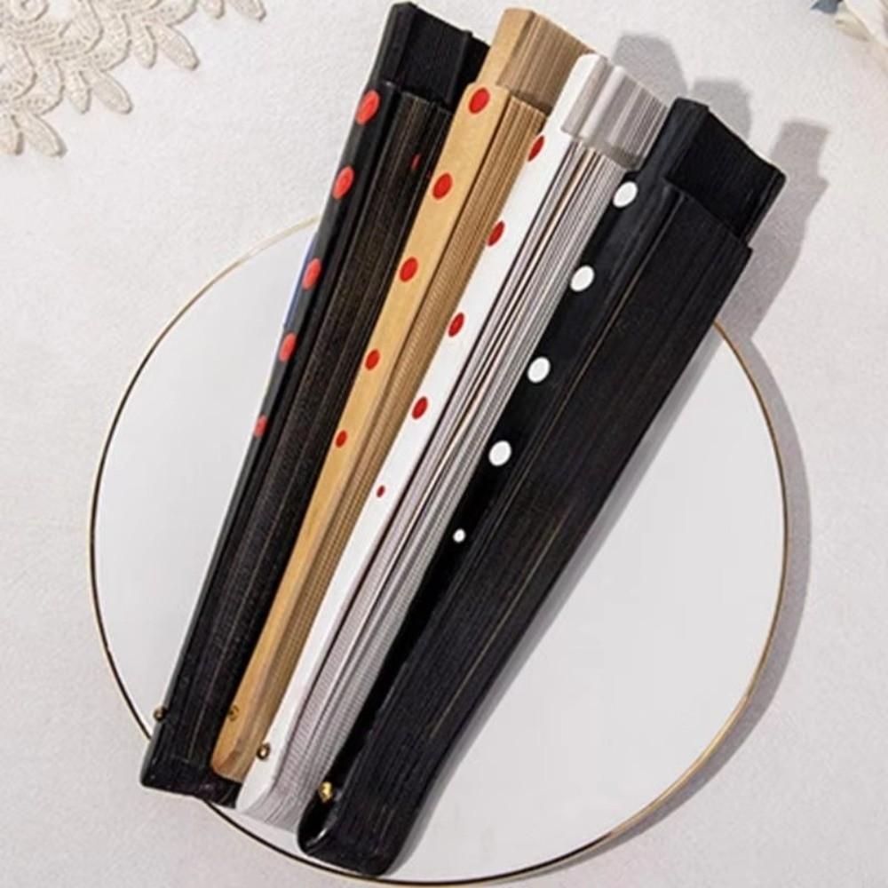 New Wood Flamenco Fan Dots Pattern Classical Folding Fan Decorative Handheld Hand Fan Wedding Decorations