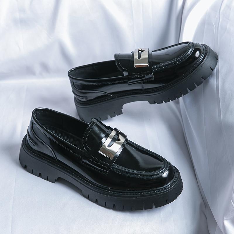 Повседневные кожаные мокасины на платформе, оксфорды, деловые туфли, мужские туфли дерби, повседневные туфли для вождения, туфли с круглым носком, деловые туфли