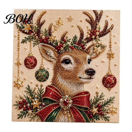 Christmas Gift for Craft Lovers Xmas Faux Pearl Painting Kit, 3D Art DIY Winter Scene Set Holiday Project Adults, Festive Home Wall Decor Projects